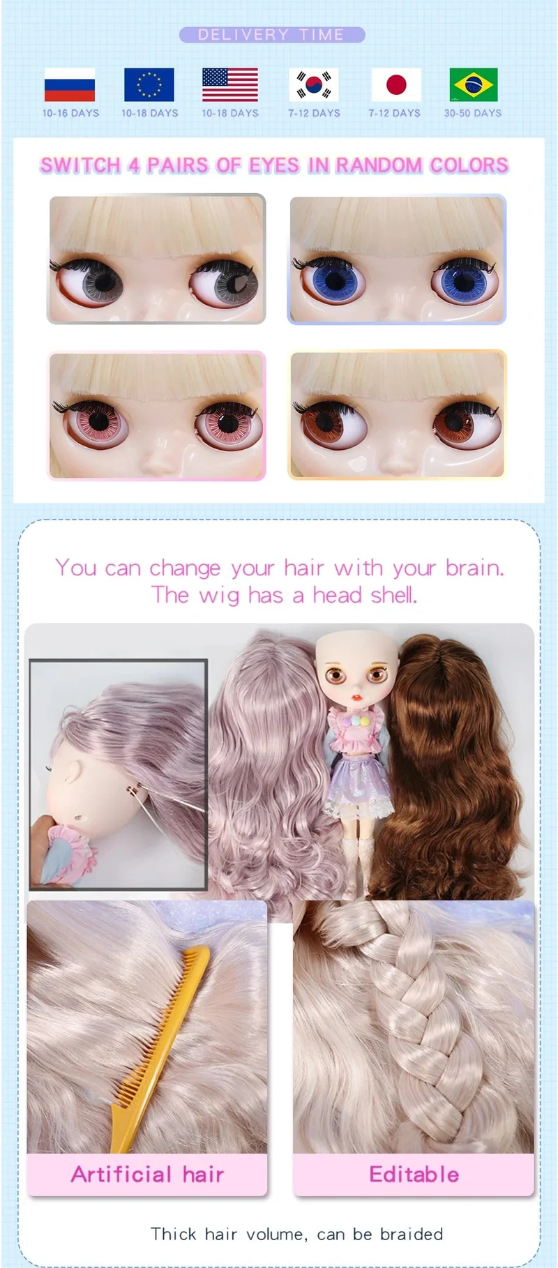ICY DBS Blyth Puppe 1/6 Joint Körper 30CM BJD spielzeug Natürliche glänzende gesicht mit extra hände AB DIY Mode puppen mädchen geschenk