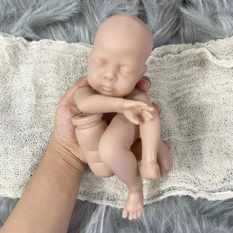Mini Bebe Reborn Kit Luna 12 Zoll Reborn Baby Vinyl Puppenset Unbemalt Unmontiert Puppenteile DIY Blank Reborn Puppenset