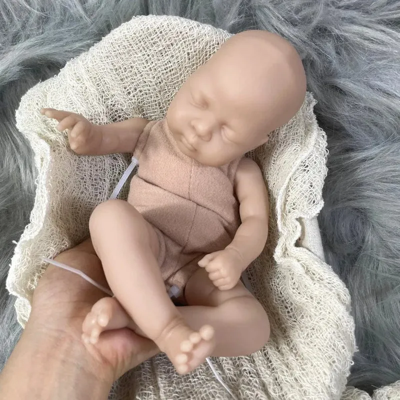 Mini Bebe Reborn Kit Luna 12 Zoll Reborn Baby Vinyl Puppenset Unbemalt Unmontiert Puppenteile DIY Blank Reborn Puppenset