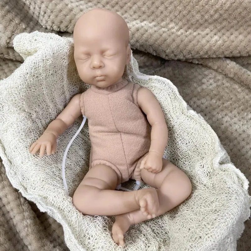 Mini Bebe Reborn Kit Luna 12 Zoll Reborn Baby Vinyl Puppenset Unbemalt Unmontiert Puppenteile DIY Blank Reborn Puppenset