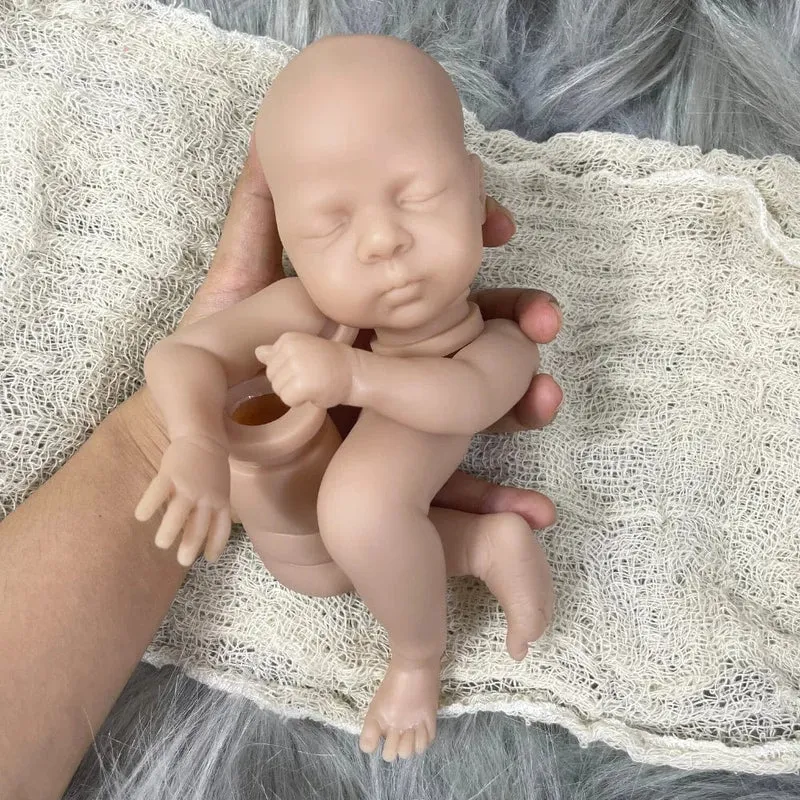Mini Bebe Reborn Kit Luna 12 Zoll Reborn Baby Vinyl Puppenset Unbemalt Unmontiert Puppenteile DIY Blank Reborn Puppenset