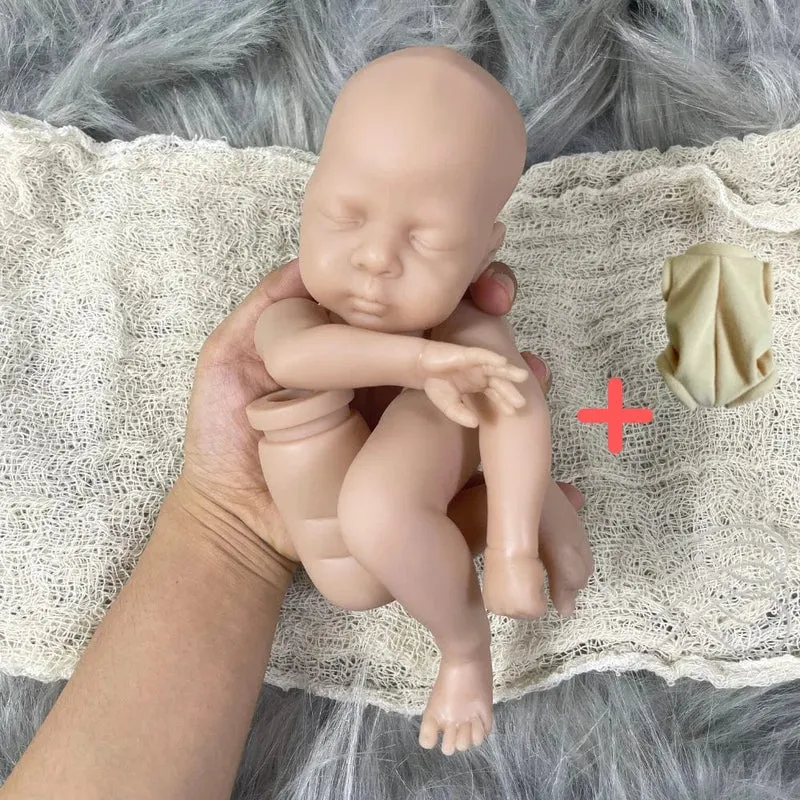 Mini Bebe Reborn Kit Luna 12 Zoll Reborn Baby Vinyl Puppenset Unbemalt Unmontiert Puppenteile DIY Blank Reborn Puppenset