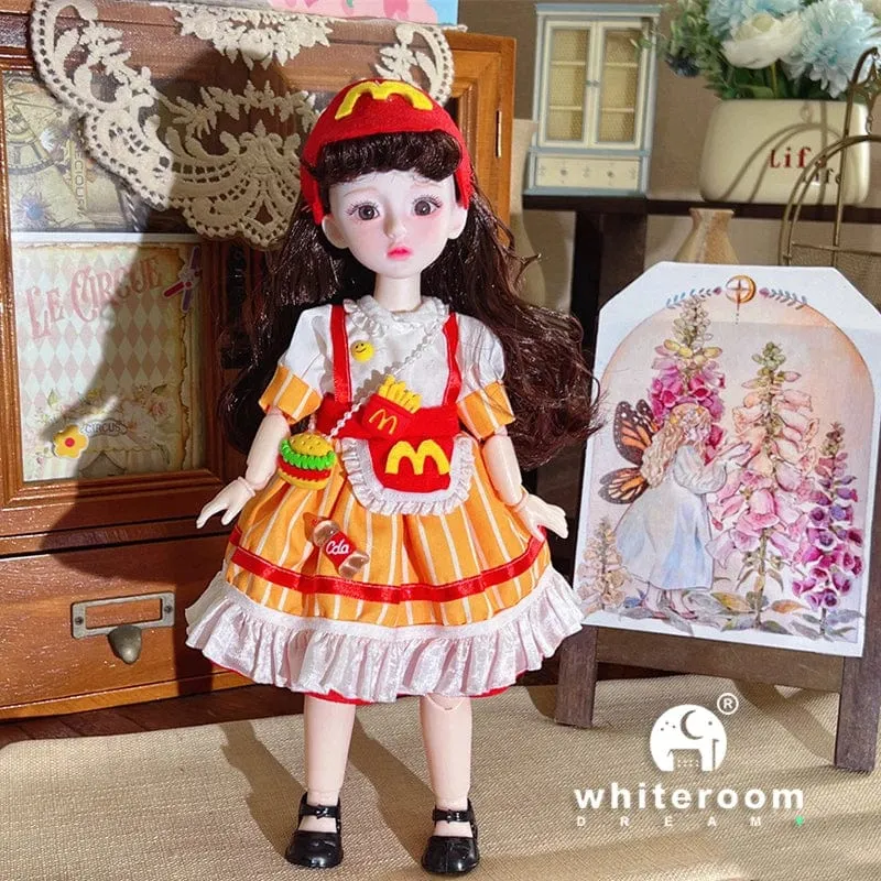 Kugelgelenkpuppe Spielzeug Bjd Puppen für Mädchen Puppen 1/6 Sternengraue Augen 30cm Lolita Modekleid DIY Spielzeug Kinder Geburtstagsgeschenke
