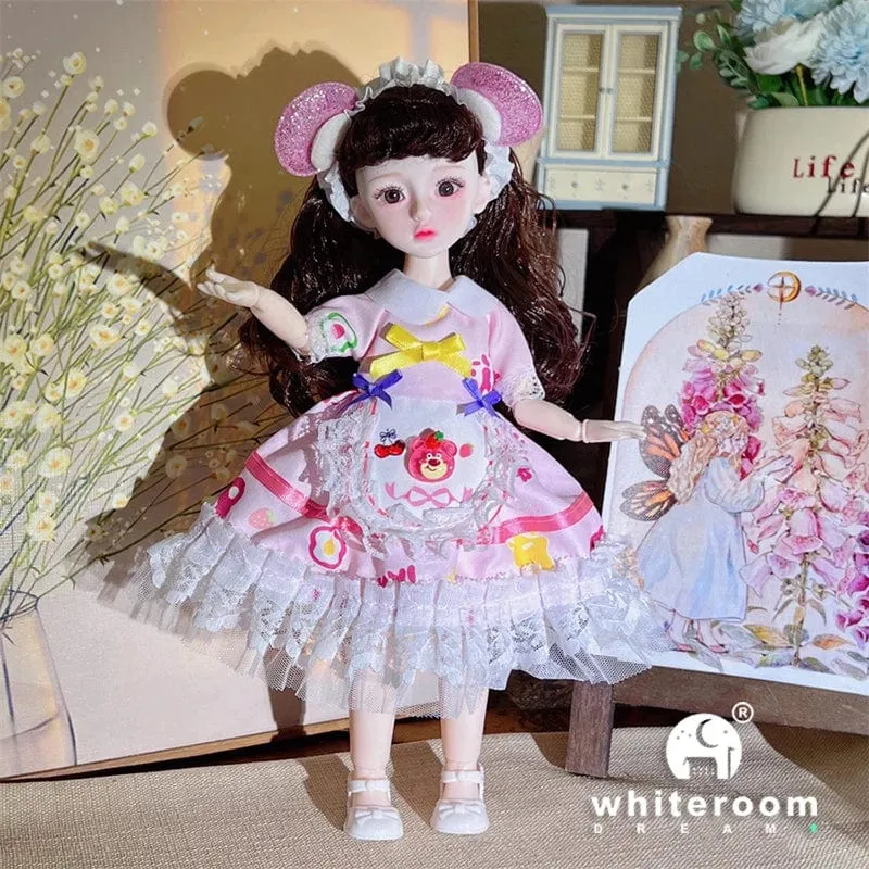 Kugelgelenkpuppe Spielzeug Bjd Puppen für Mädchen Puppen 1/6 Sternengraue Augen 30cm Lolita Modekleid DIY Spielzeug Kinder Geburtstagsgeschenke