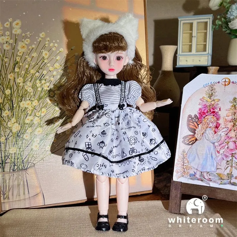 Kugelgelenkpuppe Spielzeug Bjd Puppen für Mädchen Puppen 1/6 Sternengraue Augen 30cm Lolita Modekleid DIY Spielzeug Kinder Geburtstagsgeschenke