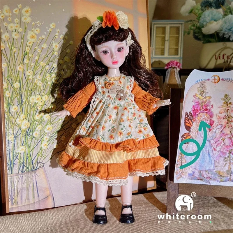 Kugelgelenkpuppe Spielzeug Bjd Puppen für Mädchen Puppen 1/6 Sternengraue Augen 30cm Lolita Modekleid DIY Spielzeug Kinder Geburtstagsgeschenke
