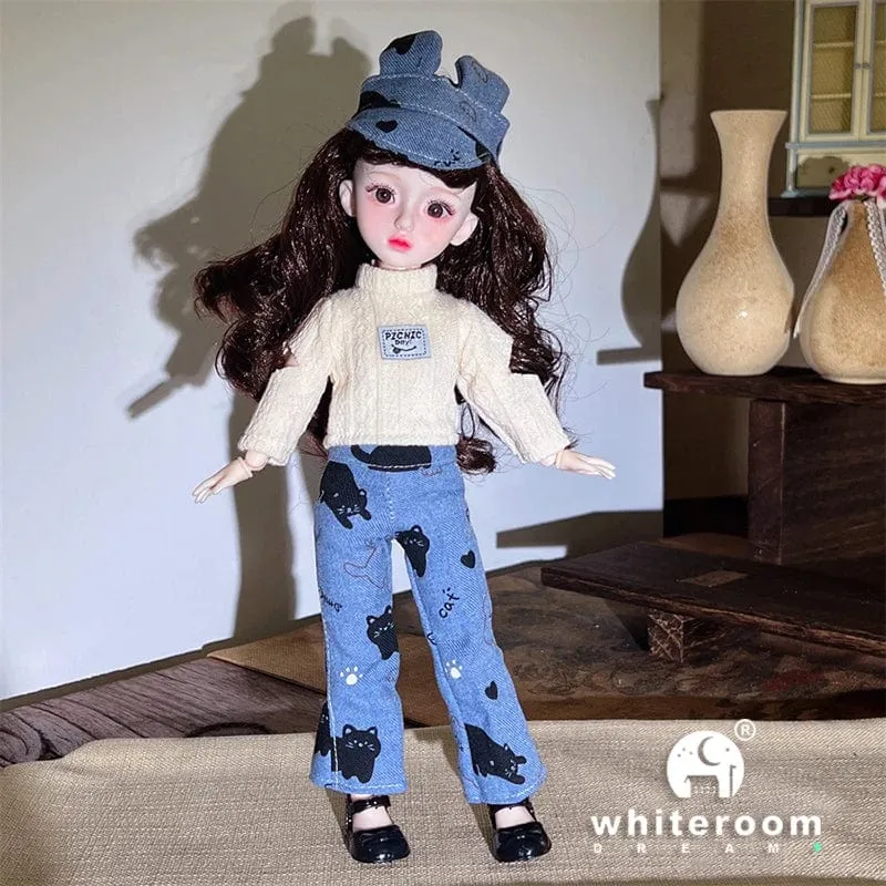 Kugelgelenkpuppe Spielzeug Bjd Puppen für Mädchen Puppen 1/6 Sternengraue Augen 30cm Lolita Modekleid DIY Spielzeug Kinder Geburtstagsgeschenke