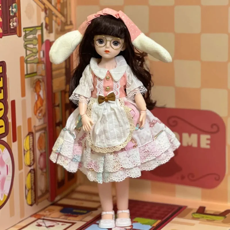 Kugelgelenkpuppe Spielzeug Bjd Puppen für Mädchen Puppen 1/6 Sternengraue Augen 30cm Lolita Modekleid DIY Spielzeug Kinder Geburtstagsgeschenke