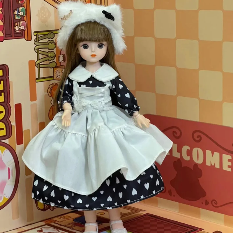 Kugelgelenkpuppe Spielzeug Bjd Puppen für Mädchen Puppen 1/6 Sternengraue Augen 30cm Lolita Modekleid DIY Spielzeug Kinder Geburtstagsgeschenke