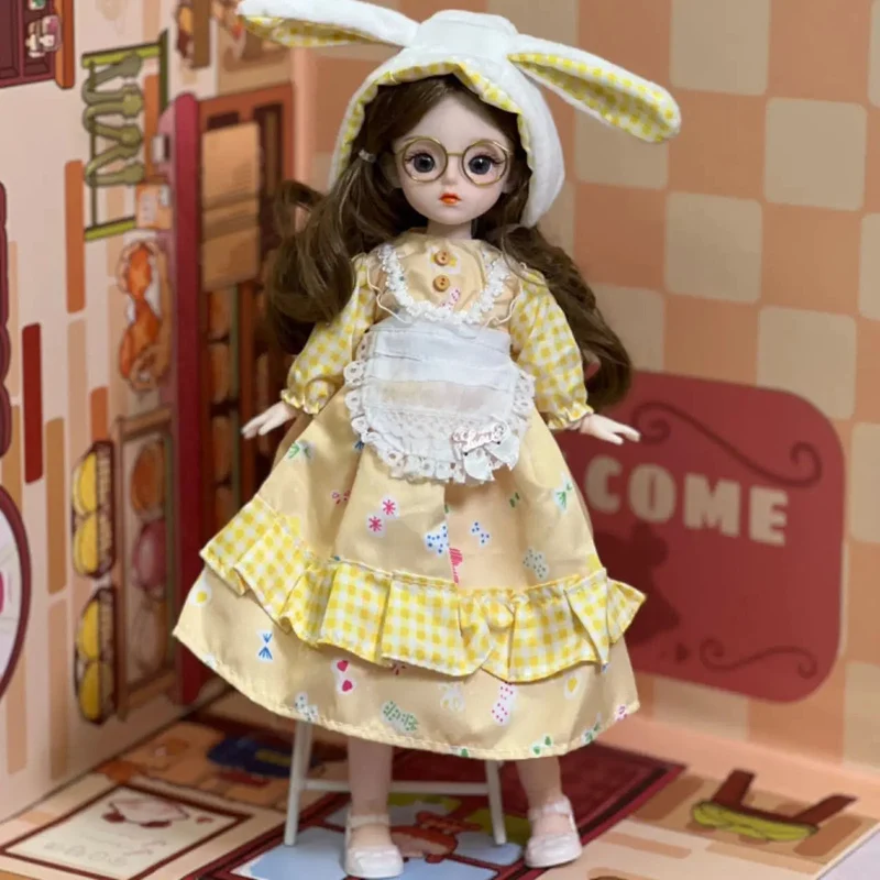 Kugelgelenkpuppe Spielzeug Bjd Puppen für Mädchen Puppen 1/6 Sternengraue Augen 30cm Lolita Modekleid DIY Spielzeug Kinder Geburtstagsgeschenke