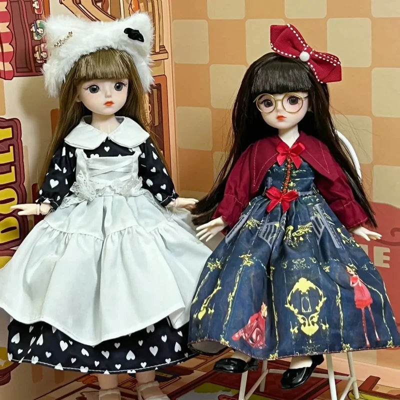 Kugelgelenkpuppe Spielzeug Bjd Puppen für Mädchen Puppen 1/6 Sternengraue Augen 30cm Lolita Modekleid DIY Spielzeug Kinder Geburtstagsgeschenke