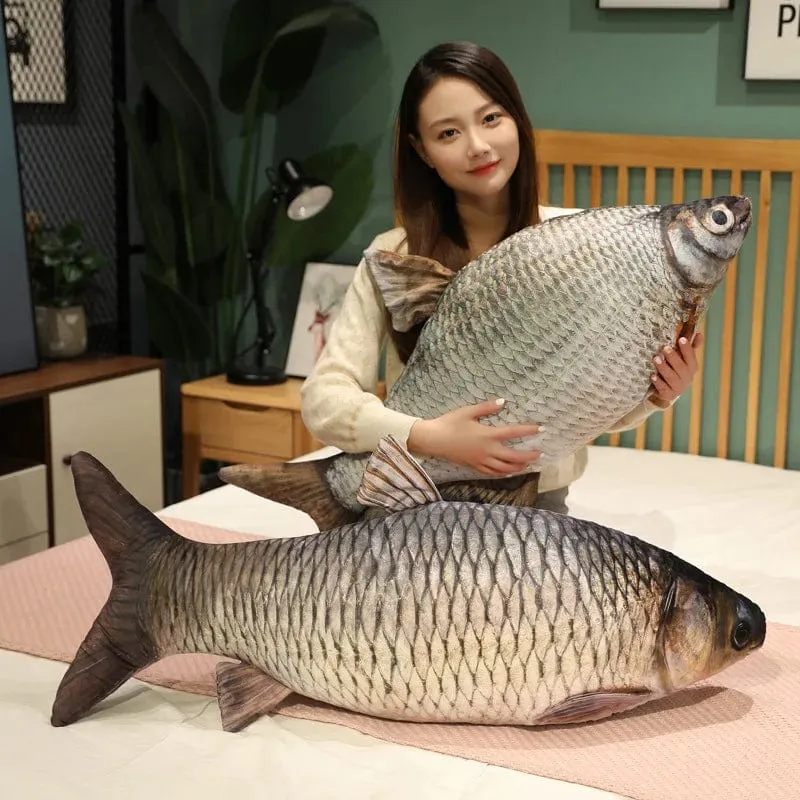 30-100 cm Simulation Lustiger Fisch Plüschtiere Gefülltes weiches Tier Karpfen Plüschkissen Kreatives Schlafkissen für Kinder Mädchen Weihnachtsgeschenk