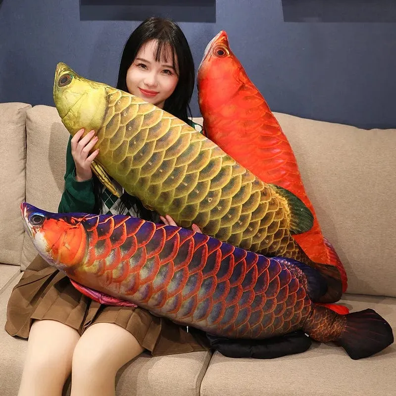 30-100 cm Simulation Lustiger Fisch Plüschtiere Gefülltes weiches Tier Karpfen Plüschkissen Kreatives Schlafkissen für Kinder Mädchen Weihnachtsgeschenk