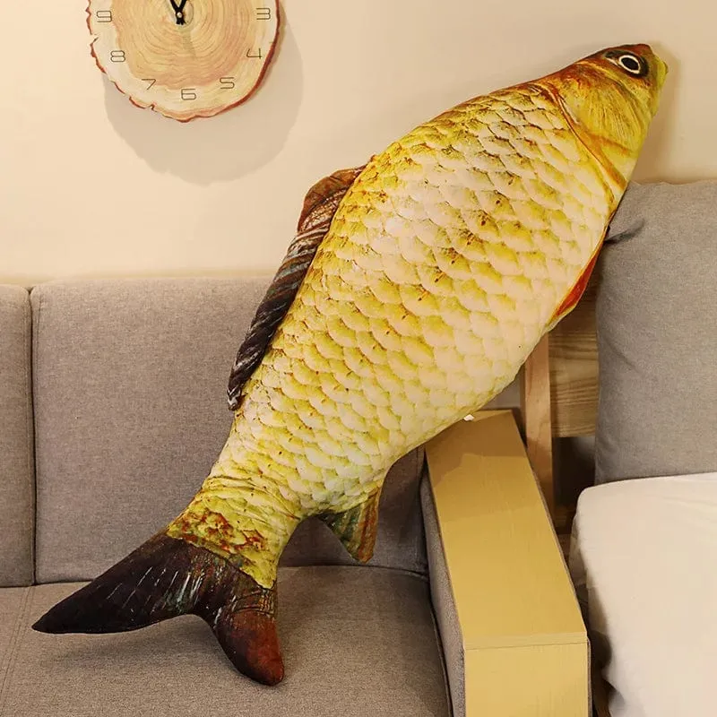 30-100 cm Simulation Lustiger Fisch Plüschtiere Gefülltes weiches Tier Karpfen Plüschkissen Kreatives Schlafkissen für Kinder Mädchen Weihnachtsgeschenk