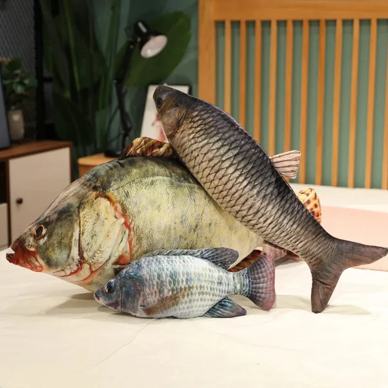 30-100 cm Simulation Lustiger Fisch Plüschtiere Gefülltes weiches Tier Karpfen Plüschkissen Kreatives Schlafkissen für Kinder Mädchen Weihnachtsgeschenk