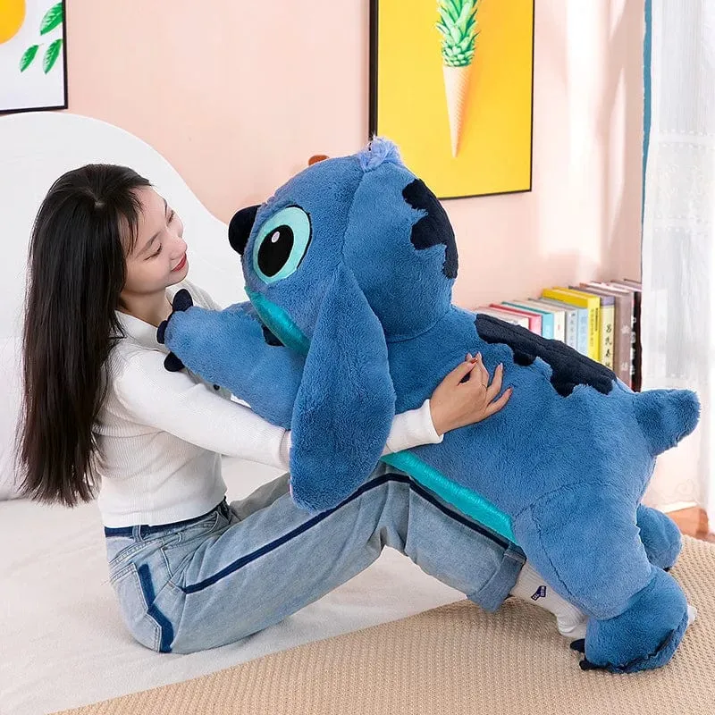 Welpe Stitch Puppe Blau Stitch Plüsch Langes Kissen Spielzeug Mädchen Schlafendes Bein Klemmen Plüschtier Puppe Kinder Geburtstag Kissen Geschenk