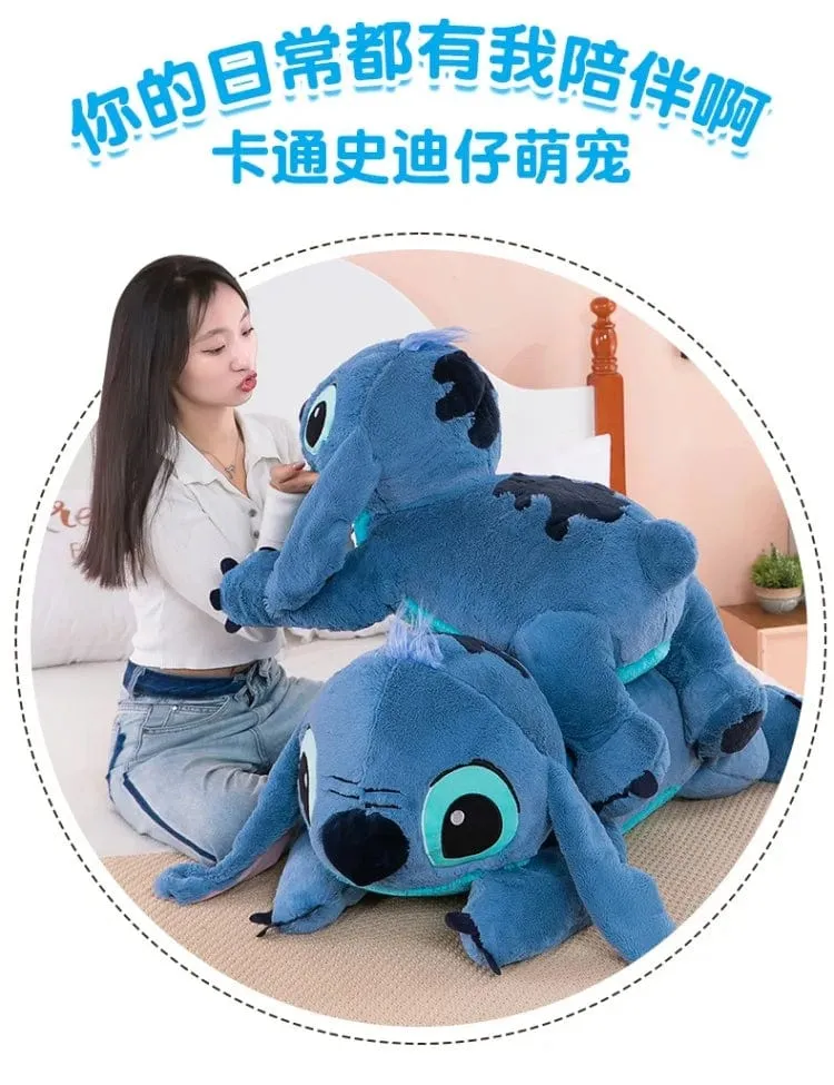 Welpe Stitch Puppe Blau Stitch Plüsch Langes Kissen Spielzeug Mädchen Schlafendes Bein Klemmen Plüschtier Puppe Kinder Geburtstag Kissen Geschenk