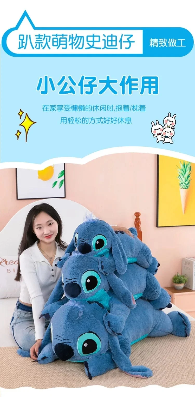 Welpe Stitch Puppe Blau Stitch Plüsch Langes Kissen Spielzeug Mädchen Schlafendes Bein Klemmen Plüschtier Puppe Kinder Geburtstag Kissen Geschenk