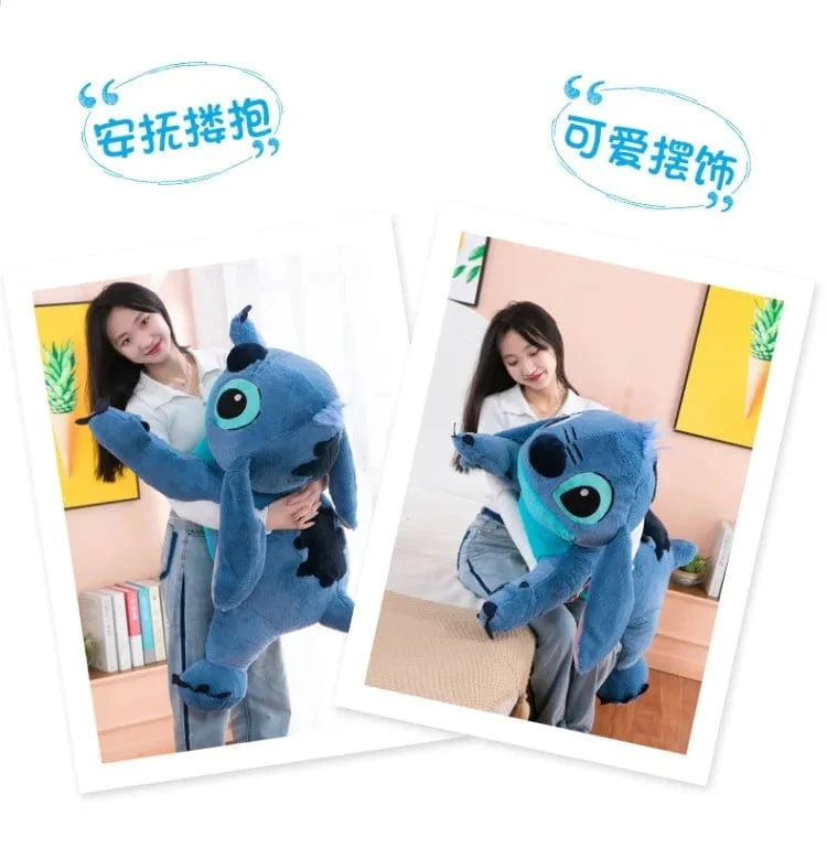 Welpe Stitch Puppe Blau Stitch Plüsch Langes Kissen Spielzeug Mädchen Schlafendes Bein Klemmen Plüschtier Puppe Kinder Geburtstag Kissen Geschenk