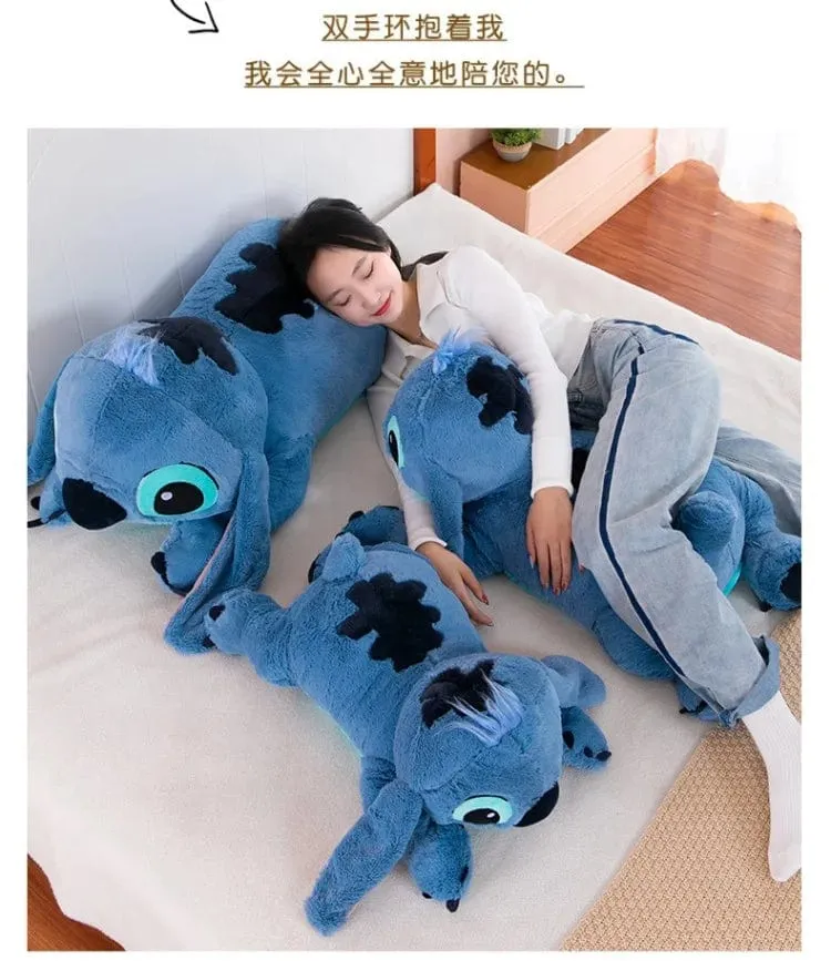 Welpe Stitch Puppe Blau Stitch Plüsch Langes Kissen Spielzeug Mädchen Schlafendes Bein Klemmen Plüschtier Puppe Kinder Geburtstag Kissen Geschenk