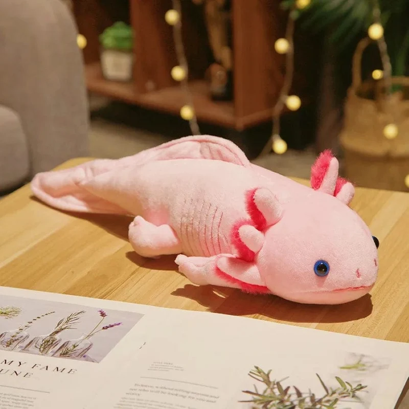 45 cm Kawaii Buntes Molch-Plüschtier Gefülltes süßes Axolotl Salamander Fuzzy-Plüschfisch-Beschwichtigungs-langes Kissen-Kissen Kindergeschenk