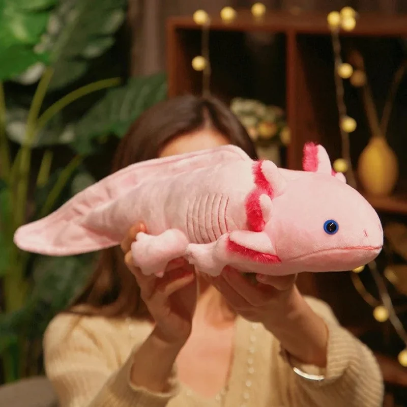 45 cm Kawaii Buntes Molch-Plüschtier Gefülltes süßes Axolotl Salamander Fuzzy-Plüschfisch-Beschwichtigungs-langes Kissen-Kissen Kindergeschenk
