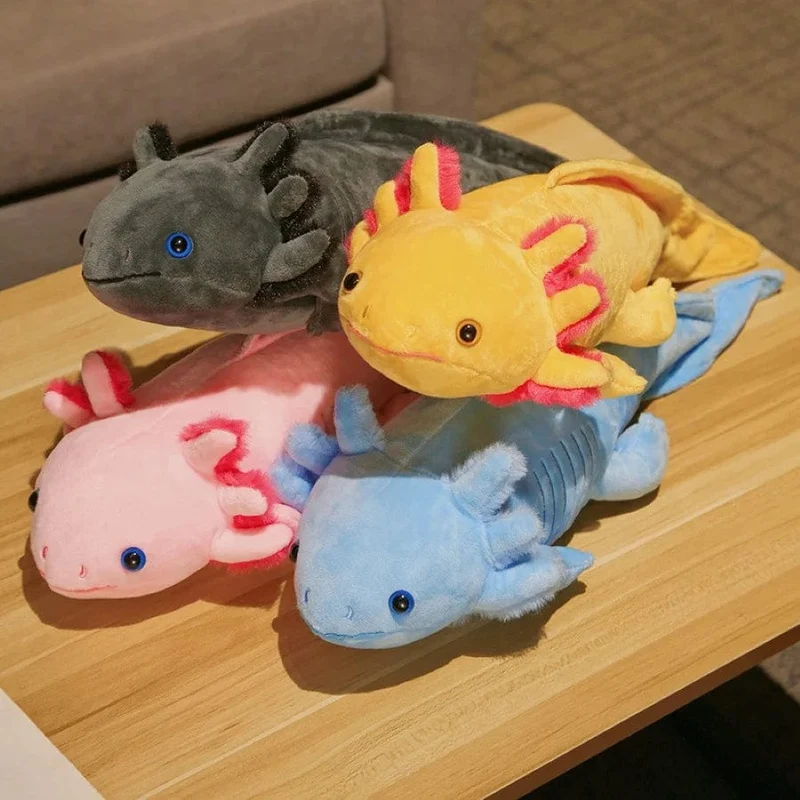 45 cm Kawaii Buntes Molch-Plüschtier Gefülltes süßes Axolotl Salamander Fuzzy-Plüschfisch-Beschwichtigungs-langes Kissen-Kissen Kindergeschenk