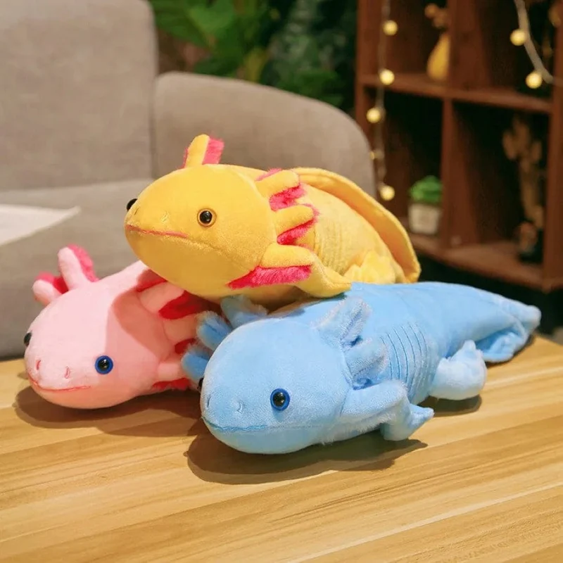 45 cm Kawaii Buntes Molch-Plüschtier Gefülltes süßes Axolotl Salamander Fuzzy-Plüschfisch-Beschwichtigungs-langes Kissen-Kissen Kindergeschenk