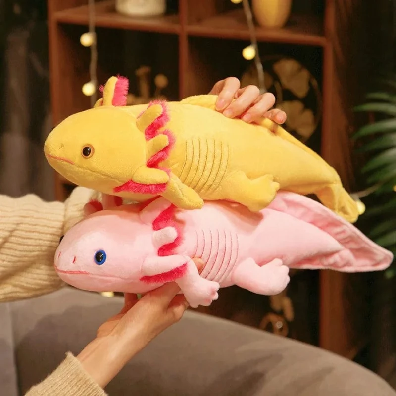 45 cm Kawaii Buntes Molch-Plüschtier Gefülltes süßes Axolotl Salamander Fuzzy-Plüschfisch-Beschwichtigungs-langes Kissen-Kissen Kindergeschenk