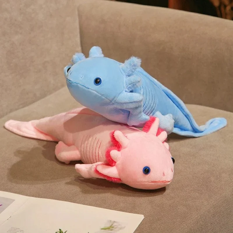 45 cm Kawaii Buntes Molch-Plüschtier Gefülltes süßes Axolotl Salamander Fuzzy-Plüschfisch-Beschwichtigungs-langes Kissen-Kissen Kindergeschenk