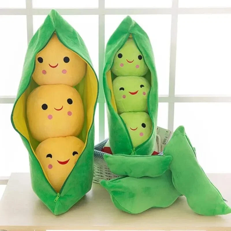 25CM Niedliche Kinder Baby Plüsch Erbsen gefüllt Pflanze Puppe Spielzeug Kinder Kawaii Qualität Erbsenförmiges Kissen Spielzeug Junge Mädchen Geschenk