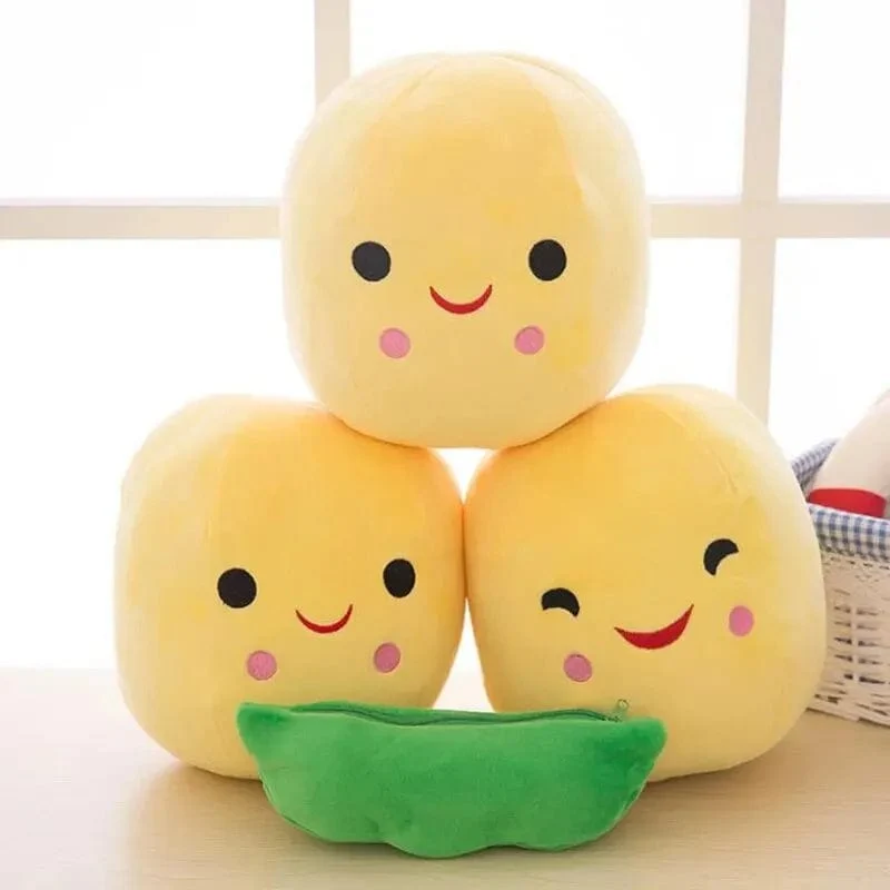 25CM Niedliche Kinder Baby Plüsch Erbsen gefüllt Pflanze Puppe Spielzeug Kinder Kawaii Qualität Erbsenförmiges Kissen Spielzeug Junge Mädchen Geschenk