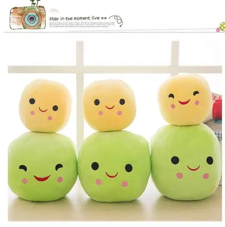 25CM Niedliche Kinder Baby Plüsch Erbsen gefüllt Pflanze Puppe Spielzeug Kinder Kawaii Qualität Erbsenförmiges Kissen Spielzeug Junge Mädchen Geschenk
