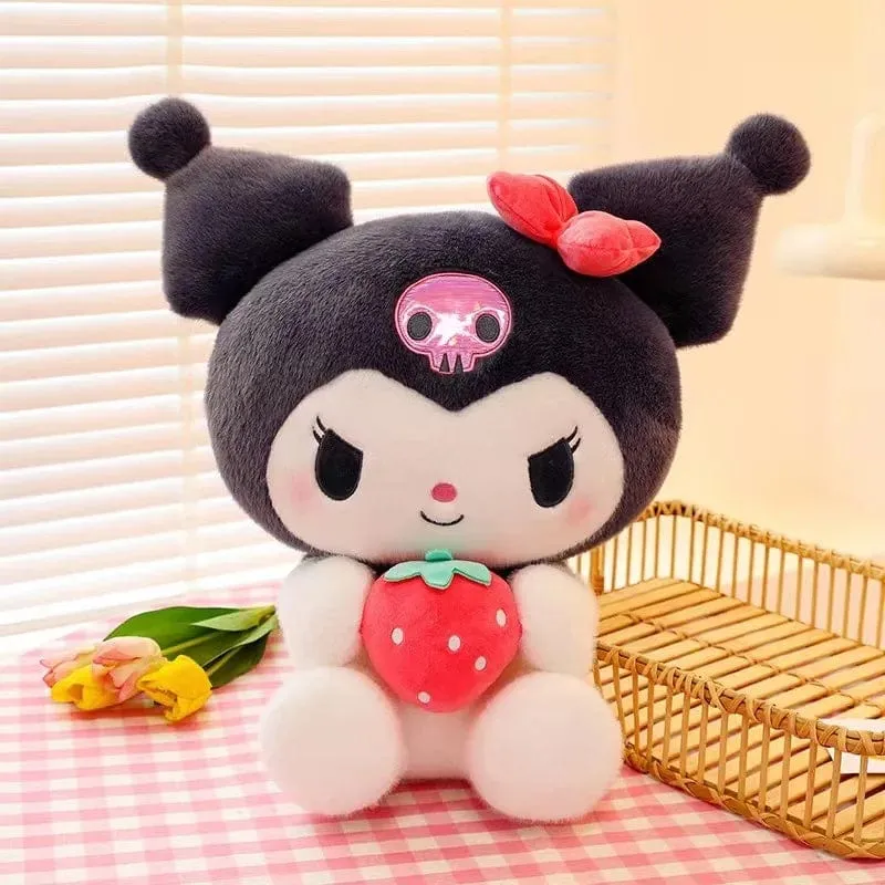 22/35cm Sanrio Erdbeere Kuromi Kissen Plüsch Spielzeug Mädchen Weiche Stofftier Spielzeug Erdbeere Melodie Puppe Geschenk