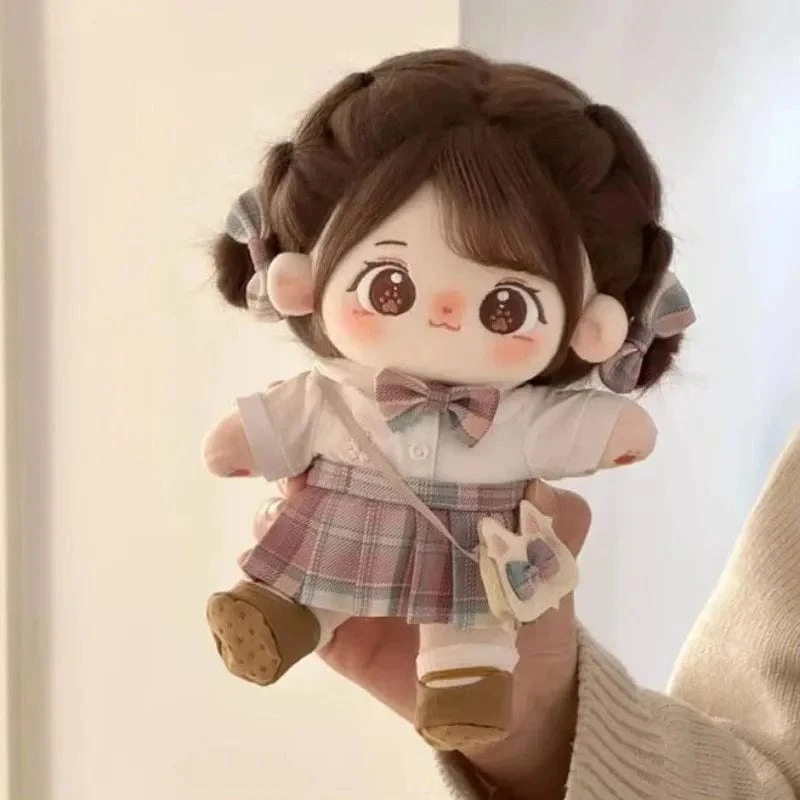 20 cm Kawaii Baumwollpuppen Anime Plüsch Anpassbare Figur Miaomiao Nackte Figur Puppe Tragbare Kleidung Anziehgeschenke