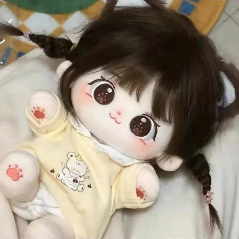 20 cm Kawaii Baumwollpuppen Anime Plüsch Anpassbare Figur Miaomiao Nackte Figur Puppe Tragbare Kleidung Anziehgeschenke
