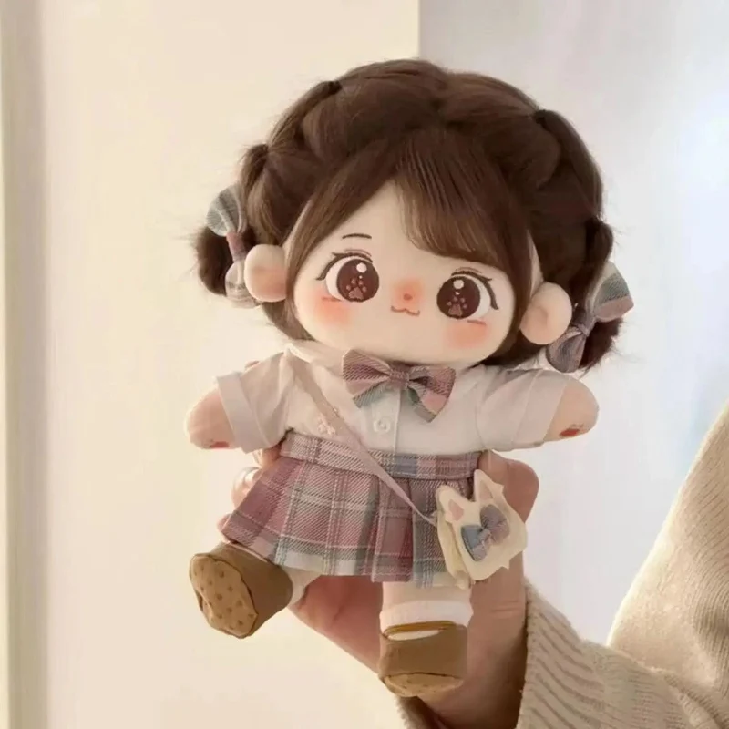 20 cm Kawaii Baumwollpuppen Anime Plüsch Anpassbare Figur Miaomiao Nackte Figur Puppe Tragbare Kleidung Anziehgeschenke