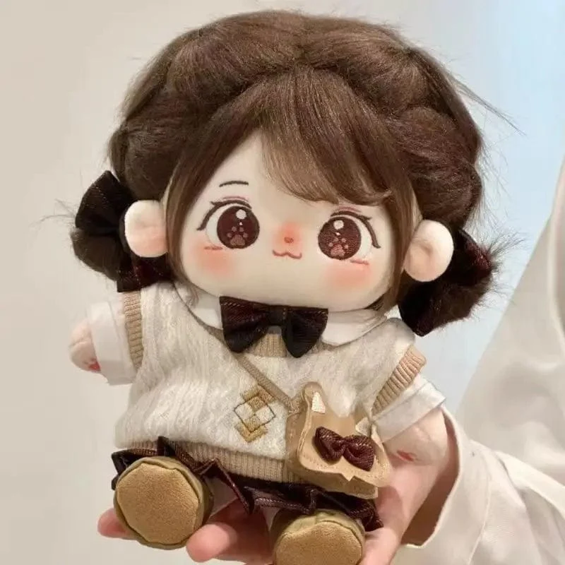 20 cm Kawaii Baumwollpuppen Anime Plüsch Anpassbare Figur Miaomiao Nackte Figur Puppe Tragbare Kleidung Anziehgeschenke