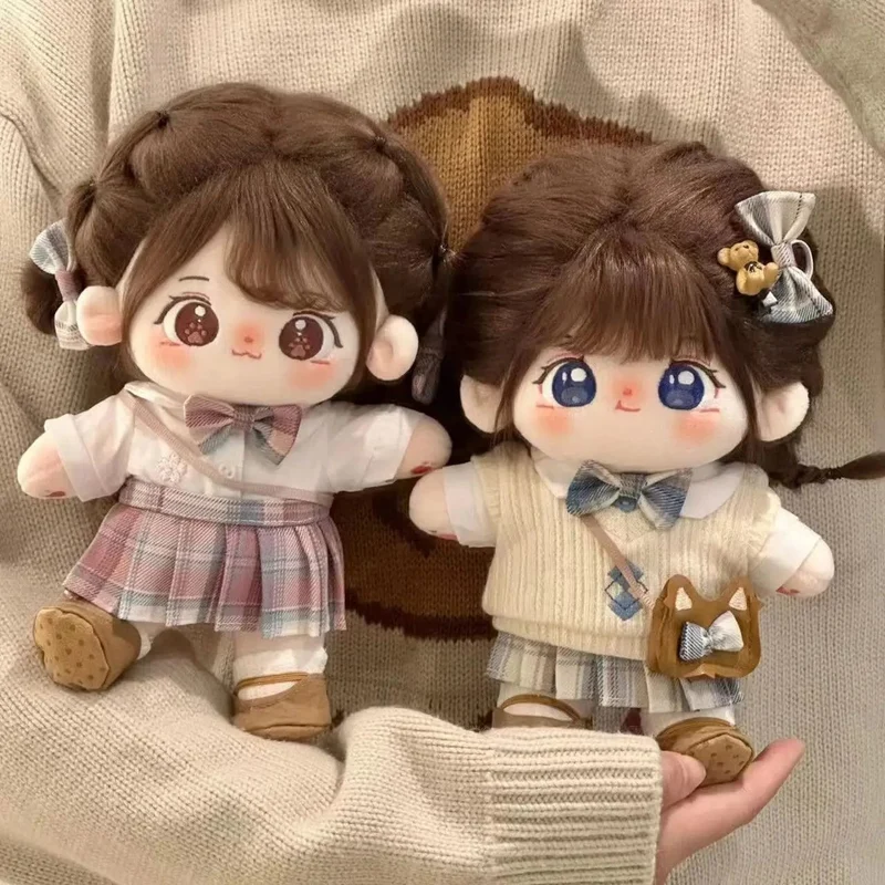 20 cm Kawaii Baumwollpuppen Anime Plüsch Anpassbare Figur Miaomiao Nackte Figur Puppe Tragbare Kleidung Anziehgeschenke