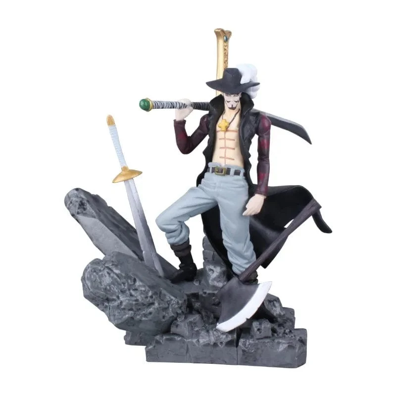 17CM ONE PIECE Anime Figuren Dracule Mihawk Top Decisive Battle Actionfigur PVC Modell Spielzeug Sammlung Ornamente Puppe Fans Geschenk