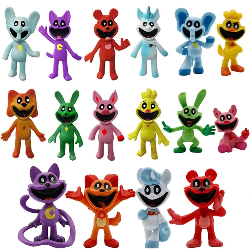 6-15 cm Smiling Critters Figur Smiling Critters Cat Nap Dog Day Catnap Dogday Figuren Set Spielzeug Modell Spielzeug Kinder Geburtstagsgeschenke