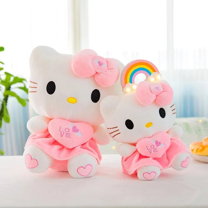 Süßes Hello Kitty Rosa Plüsch Stofftiere Anime Cartoon Plüschpuppe Weiches Kissen Spielzeug Für Kinder Geburtstag Weihnachtsgeschenke