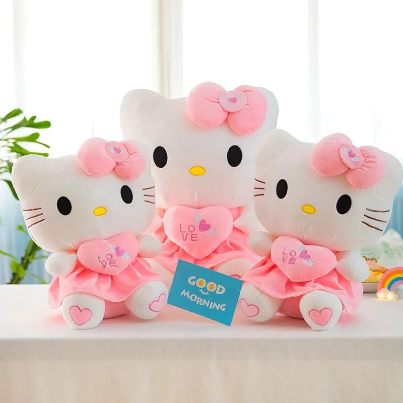 Süßes Hello Kitty Rosa Plüsch Stofftiere Anime Cartoon Plüschpuppe Weiches Kissen Spielzeug Für Kinder Geburtstag Weihnachtsgeschenke