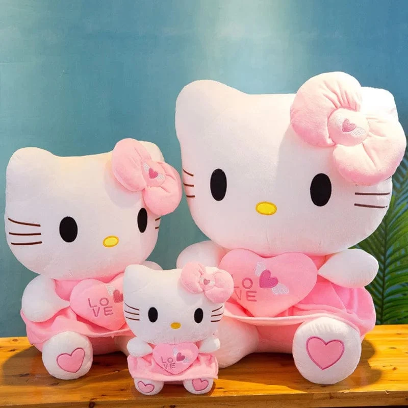 Süßes Hello Kitty Rosa Plüsch Stofftiere Anime Cartoon Plüschpuppe Weiches Kissen Spielzeug Für Kinder Geburtstag Weihnachtsgeschenke