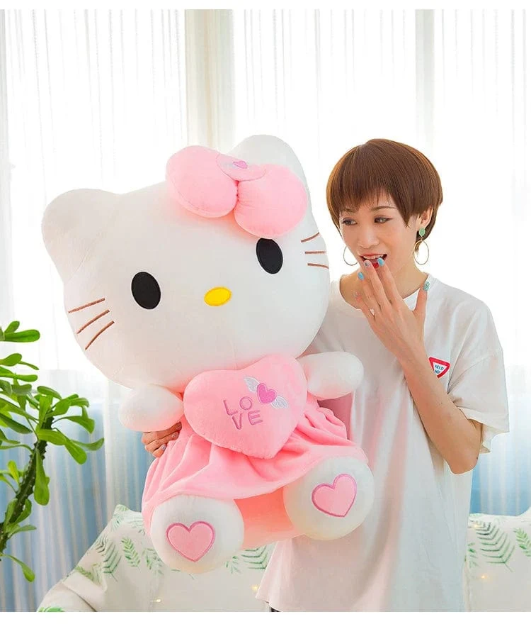 Süßes Hello Kitty Rosa Plüsch Stofftiere Anime Cartoon Plüschpuppe Weiches Kissen Spielzeug Für Kinder Geburtstag Weihnachtsgeschenke
