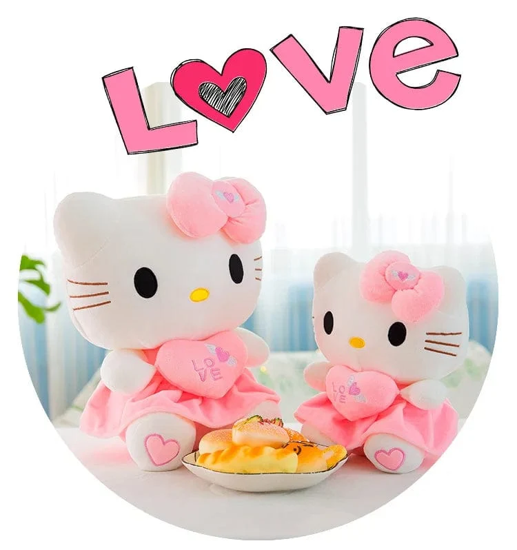 Süßes Hello Kitty Rosa Plüsch Stofftiere Anime Cartoon Plüschpuppe Weiches Kissen Spielzeug Für Kinder Geburtstag Weihnachtsgeschenke