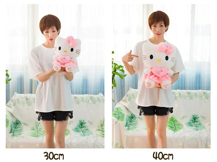 Süßes Hello Kitty Rosa Plüsch Stofftiere Anime Cartoon Plüschpuppe Weiches Kissen Spielzeug Für Kinder Geburtstag Weihnachtsgeschenke
