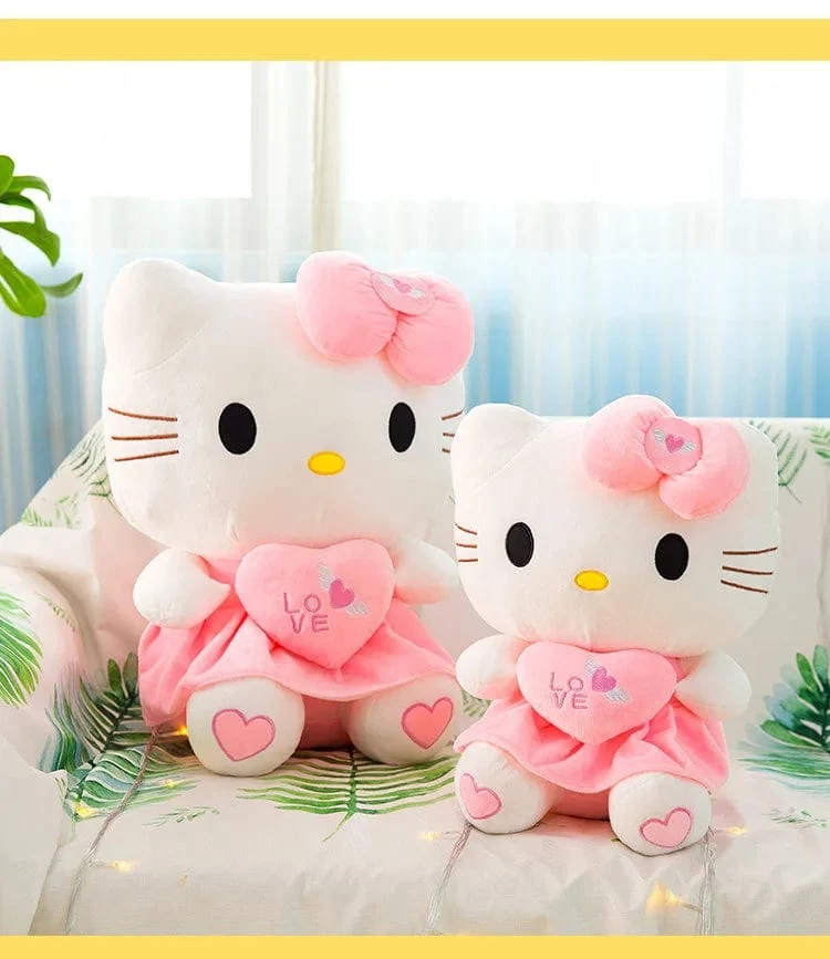 Süßes Hello Kitty Rosa Plüsch Stofftiere Anime Cartoon Plüschpuppe Weiches Kissen Spielzeug Für Kinder Geburtstag Weihnachtsgeschenke