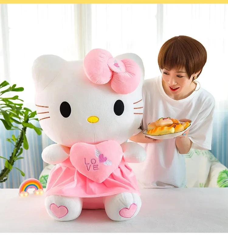 Süßes Hello Kitty Rosa Plüsch Stofftiere Anime Cartoon Plüschpuppe Weiches Kissen Spielzeug Für Kinder Geburtstag Weihnachtsgeschenke
