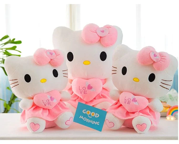 Süßes Hello Kitty Rosa Plüsch Stofftiere Anime Cartoon Plüschpuppe Weiches Kissen Spielzeug Für Kinder Geburtstag Weihnachtsgeschenke